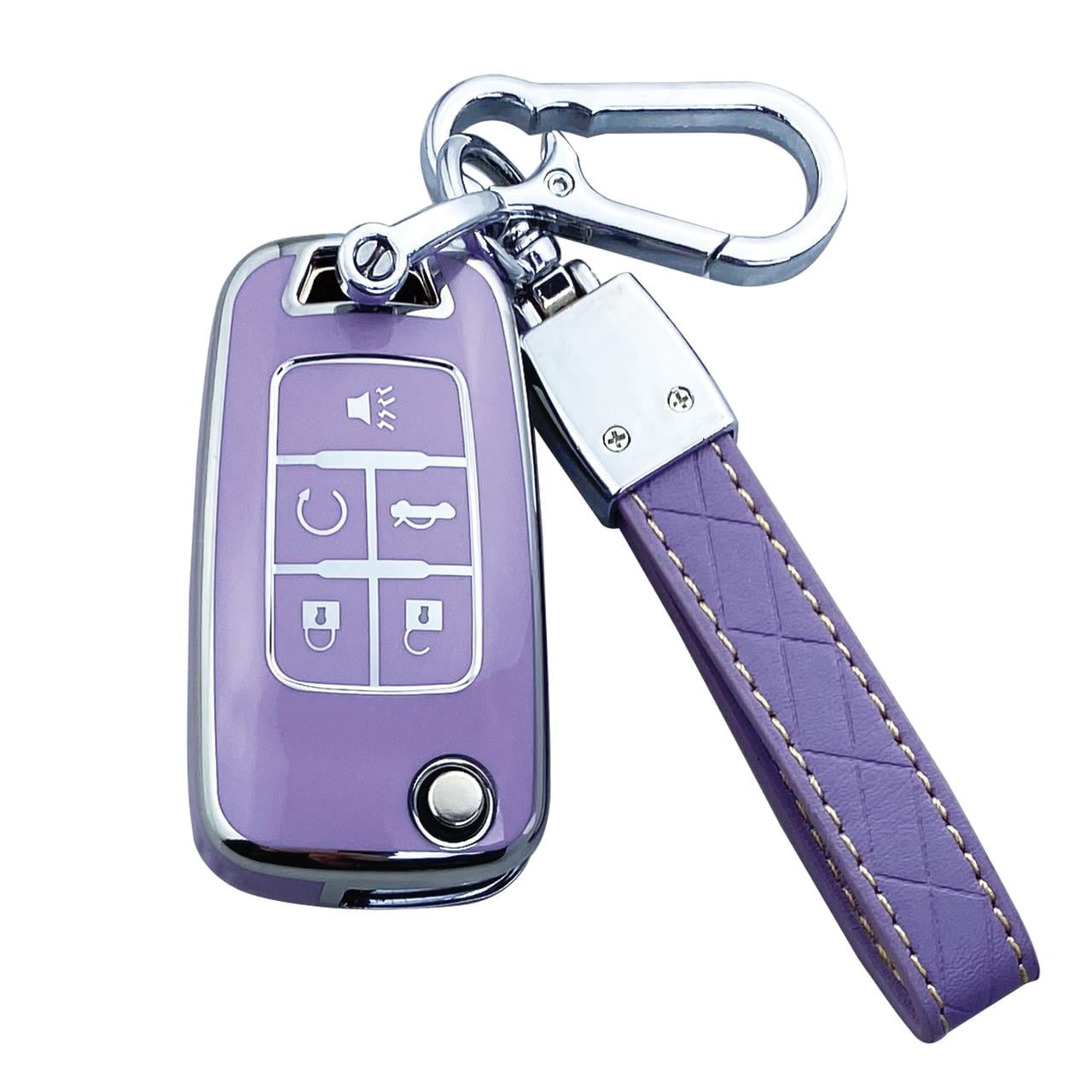 Key Fob Cover Case For Chevy, GMC, Buick - TPU Shell Protector, Black (Single Set)