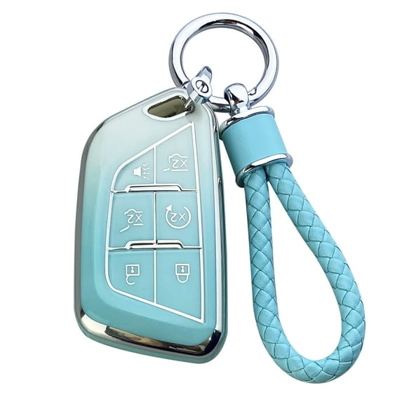 Yuebutor Key Fob Cover Case Compatible with Cadillac 2020-2023 CT5 CT6 XTS XT4 XT5 XT6 ATS Escalade ESV Accessories Shell