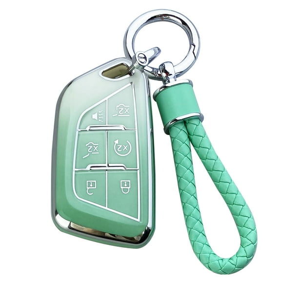Yuebutor Key Fob Cover Case Compatible with Cadillac 2020-2023 CT5 CT6 XTS XT4 XT5 XT6 ATS Escalade ESV Accessories Shell