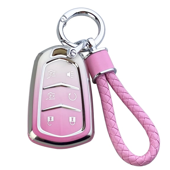 Yuebutor Key Fob Cover Case Compatible with Cadillac Escalade ESV CTS XTS ATS STS XT4 XT5 CT6 SRX Premium Accessories Shell