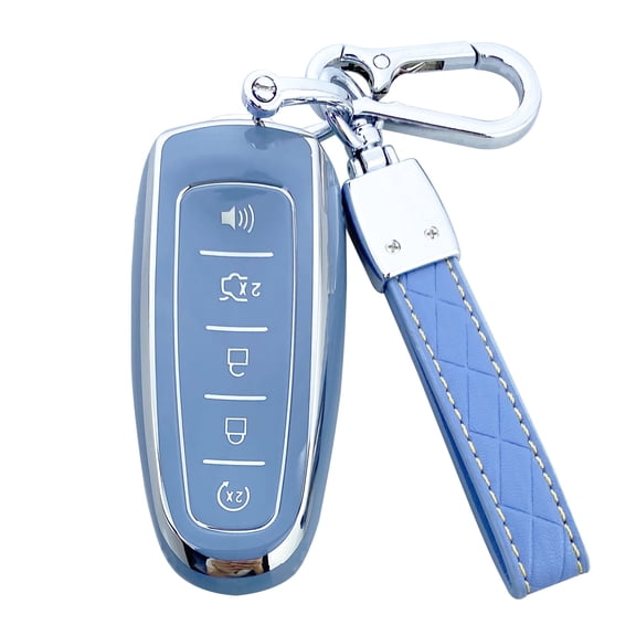 Yuebutor Key Fob Cover Case Compatible with Ford Edge Focus Escape Expedition Explorer Flex C-Max Taurus Lincoln MKS MKT MKX Navigator Accessories