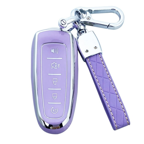 Yuebutor Key Fob Cover Case Compatible with Ford Edge Focus Escape Expedition Explorer Flex C-Max Taurus Lincoln MKS MKT MKX Navigator Accessories