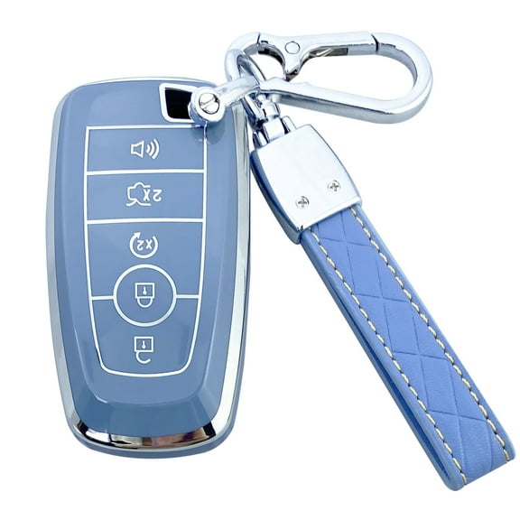Yuebutor Key Fob Cover Case Compatible with Ford F150 F250 F350 F450 F550 Explorer Mustang Fusion Escape Edge Lincoln