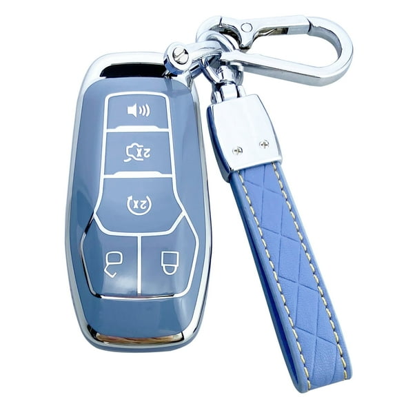 Yuebutor Key Fob Cover Case Compatible with Ford F150 F250 F350 Fusion Edge Explorer Mustang Lincoln MKZ MKC Accessories