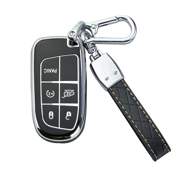 Yuebutor Key Fob Cover Case Compatible with Jeep Grand Cherokee Compass Cherokee Renegade Shell Protector Accessories