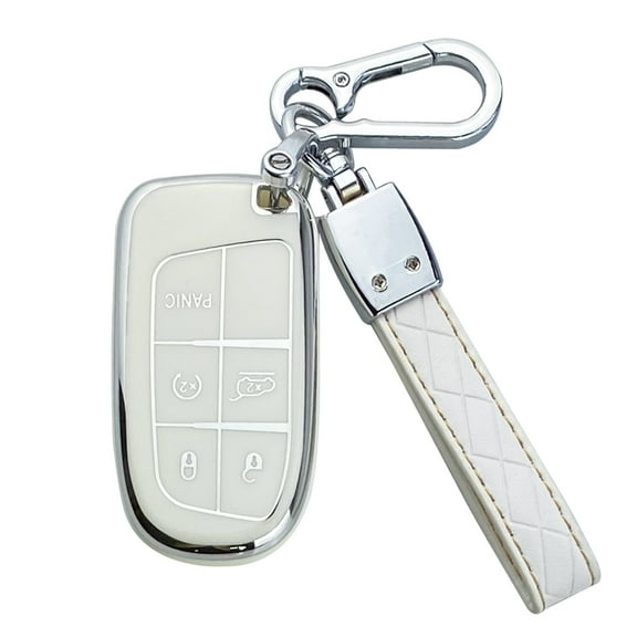 Yuebutor Key Fob Cover Case Compatible with Jeep Grand Cherokee Compass Cherokee Renegade Shell Protector Accessories
