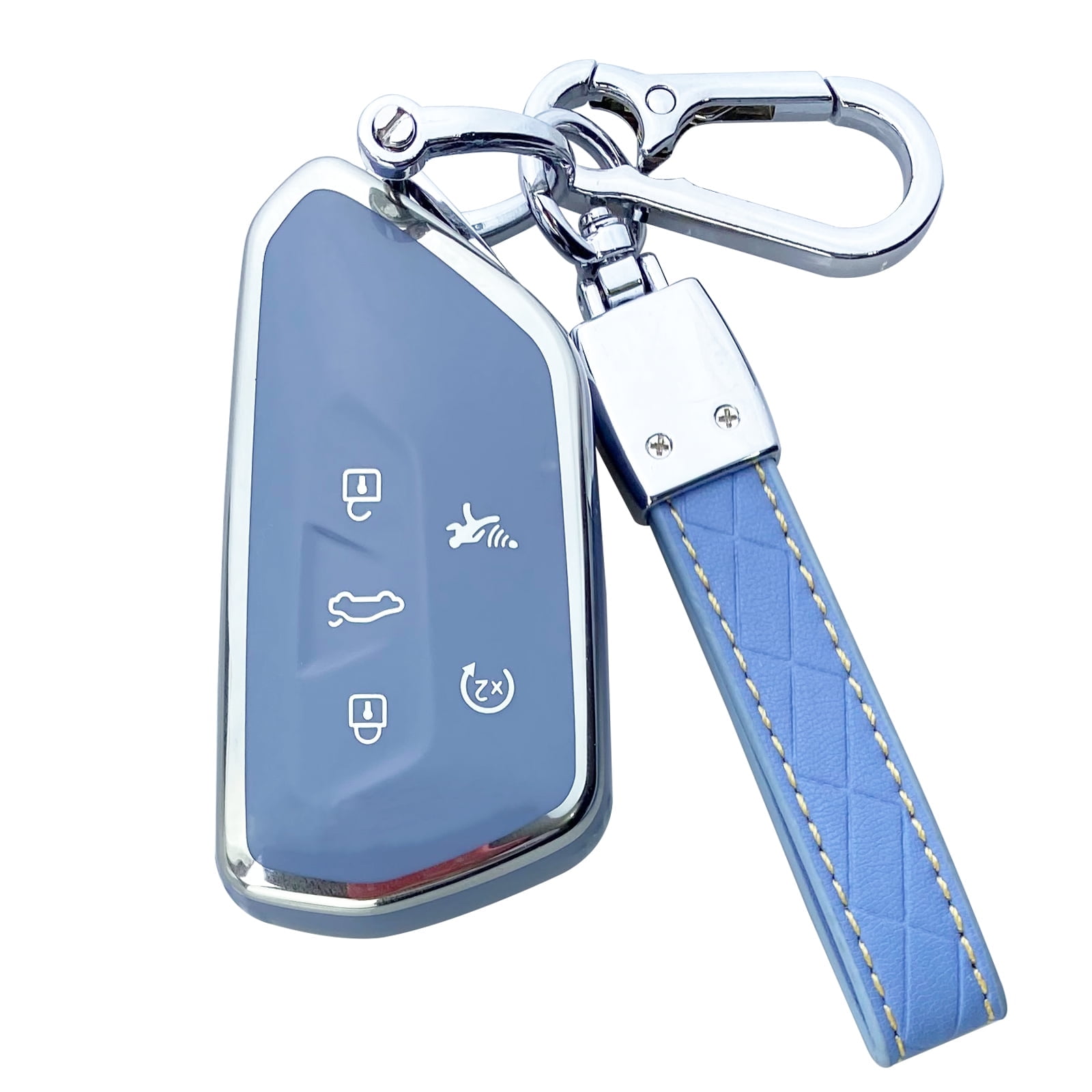 Yuebutor Key Fob Cover Case Compatible with VW Golf 8 ID.3 ID.4 MK4 Tarraco Ateca Skoda Octavia Accessories