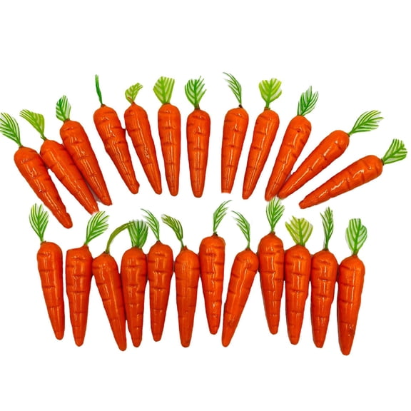 Yuedong 24Pcs Plastic Carrots Decoration for Easter Simulation Carrots Artificial Vegetable Carrots for Home Kitchen Party Pub Decoration,Easter Indoor and Outdoor Decoration