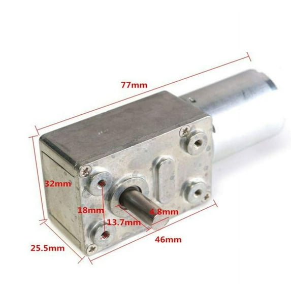 Yuedong 6V 1rpm Reversible High Torque Turbo Worm Geared Motor GW370 120N.cm Motor