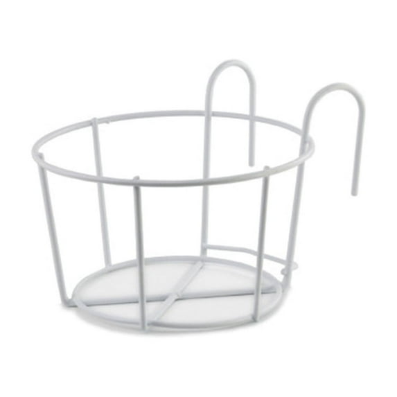 Yuedong Flower Pot Holders Hanging Basket Planter Basin Decor Black For Patio Balcony Garden Iron Outdoor Fence Potted Stand