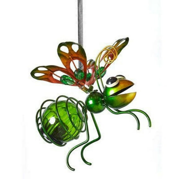 Yuedong Garden Hanging Solar Bug Flying Look Outdoor Decor Art Decoration for Outdoor Garden-Green Dragonfly