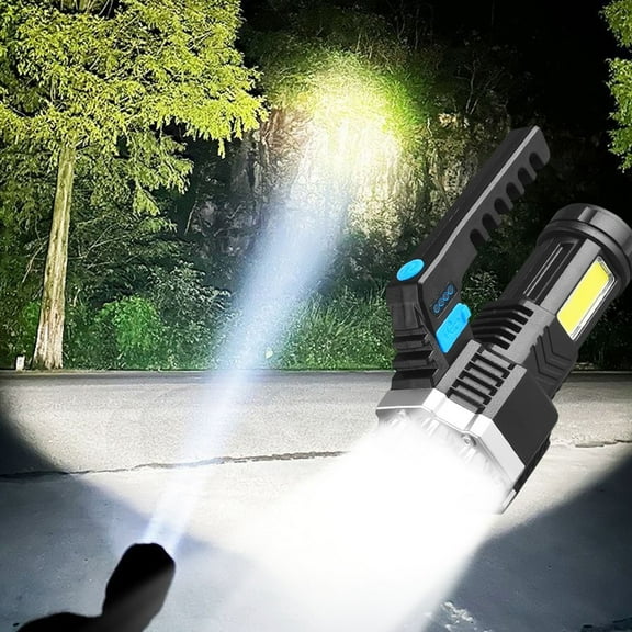 Yuege Multifunctional Bright Flashlight Outdoor LED Portable Home USB Rechargeable Flashlight,black