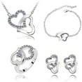 thumbnail image 1 of Yuehao Bracelets for Women, Gifts for Women, Crystal Heart Chain Necklace Earring Jewelry Set Women's Gift (Purple, One Size), 1 of 1