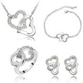 thumbnail image 1 of Yuehao Bracelets for Women, Gifts for Women, Crystal Heart Chain Necklace Earring Jewelry Set Women's Gift (White, One Size), 1 of 1