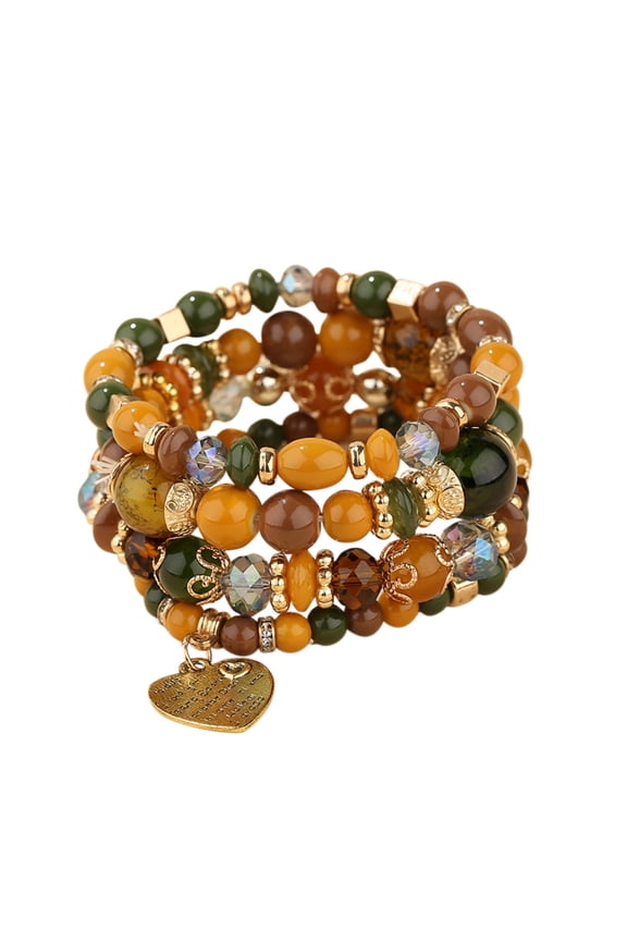 Bracelets for Women, Gifts for Women, Stackable Bead Bracelets Ladies Mens Stretch Multilayer Bracelet Set Multicolor Jewelry