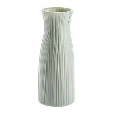Yuehao Decorative Vase 1Pc Plastic Shatterproof Flower Plant Pot Vase Study Room Home Wedding Decor Green