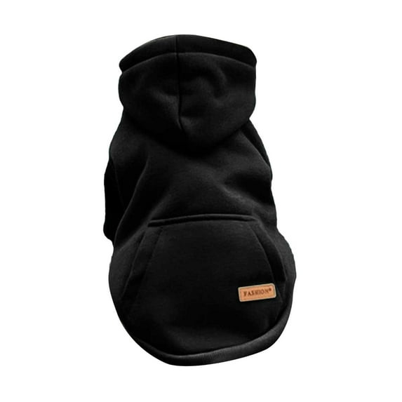 Yuehao Dog Clothes for Small Dogs, Small Dog Sweater, Fall Warm Dogs Boy Clothes Sweater Medium Puppy with Pocket Fleece for Small Dog Girl Winter Hoodie Pet Clothes Black