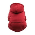 thumbnail image 1 of Yuehao Dog Sweaters for Small Dogs, Puppy Clothes, Dog Hoodie with Pocket, Fall Winter Warm Fleece Sweater Puppy Clothes for Small Dogs, Red, Size L, 1 of 9