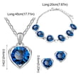 thumbnail image 1 of Yuehao Jewelry Sets, Gifts for Women, Women Crystal Jewelry Simple Heart Necklace Earrings Bracelet Three-Piece Set, 1 of 3