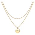 thumbnail image 1 of Yuehao Necklaces for Women, Gifts for Women, Women's Fashion Heart Letter Necklace 26 Letters Circular Double Layer Neck Chain, 1 of 5