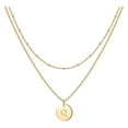 thumbnail image 1 of Yuehao Necklaces for Women, Gifts for Women, Women's Fashion Heart Letter Necklace 26 Letters Circular Double Layer Neck Chain, 1 of 5