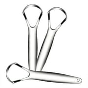Yuehao Tongue Scraper, Stainless Steel Tongue Cleaners, Tongue Scraper 3Pcs Tounge Scrappers Grade Metal Stainless Steel Tongue Cleaner Bad Breath in Seconds