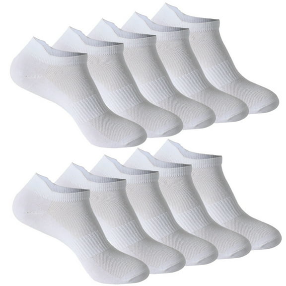 Yuelianxi 10 Pair Summer Sports Casual Solid Color Breathable Sweat Absorbing Thin Socks 笔记