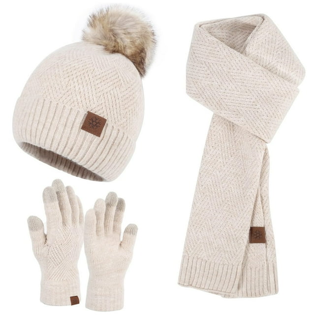Hot salehat scarf and gloves set for womenwinter warm scarfsgloveshat combo for women