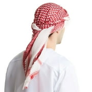 Yuelianxi Arab Mens Textured Printed Muslim High End Wool Material Turban Hat White