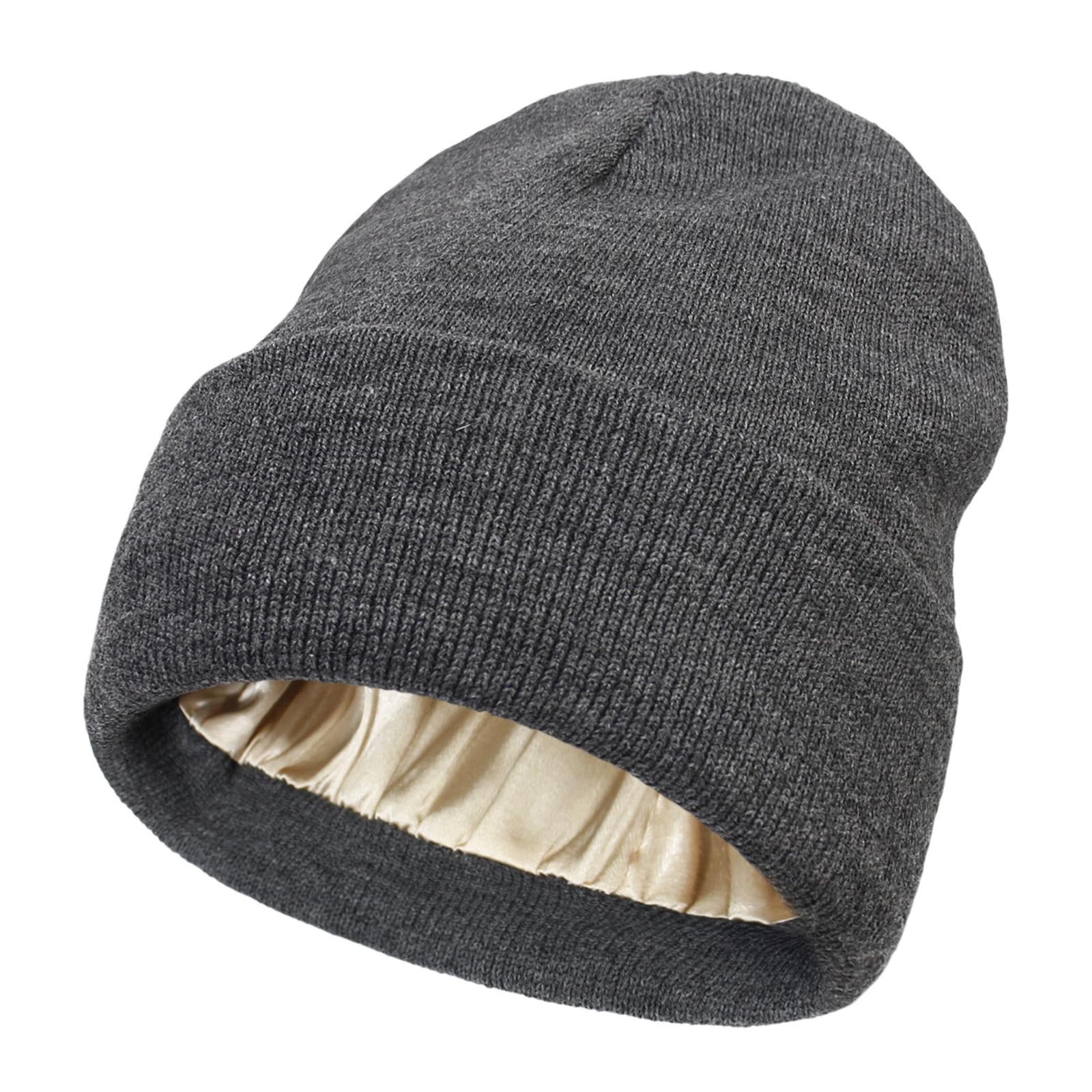 Knit Satin-Lined Beanie - Acrylic Pull-On Hat Women main image 2