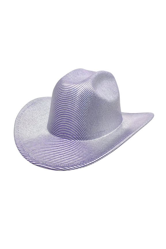 Yuelianxi Western Cowboy Hat and Cowgirl Hat Pinch Front Wide Brim Bowler Hat Purple