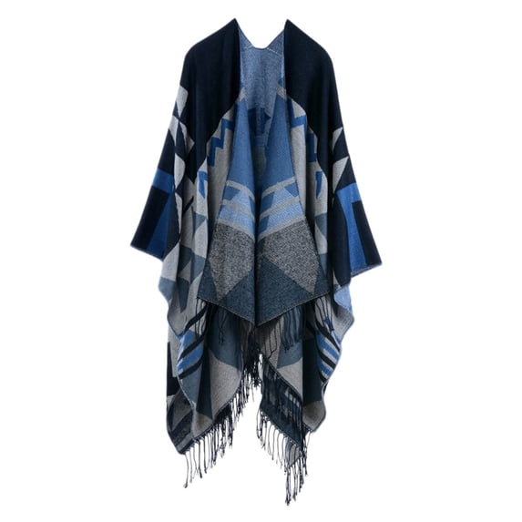 Yuelianxi Women's Printed Shawl Fashionable Warm Soft Cardigans Scarf Christmas Gift Double Sided Thickened Shawl