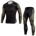 thumbnail image 1 of Yuemengxuan 2Pcs Men Spring Sportswear, Multicolor Pullover Tops + High-Waist Tight Pants, 1 of 9