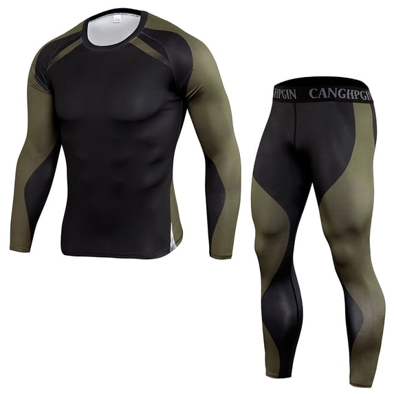 Yuemengxuan 2Pcs Men Spring Sportswear, Multicolor Pullover Tops + High-Waist Tight Pants