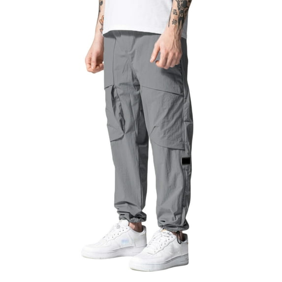 Yuemengxuan Men Popular Loose Cargo Pants, Adults Casual Style Trousers with Pockets