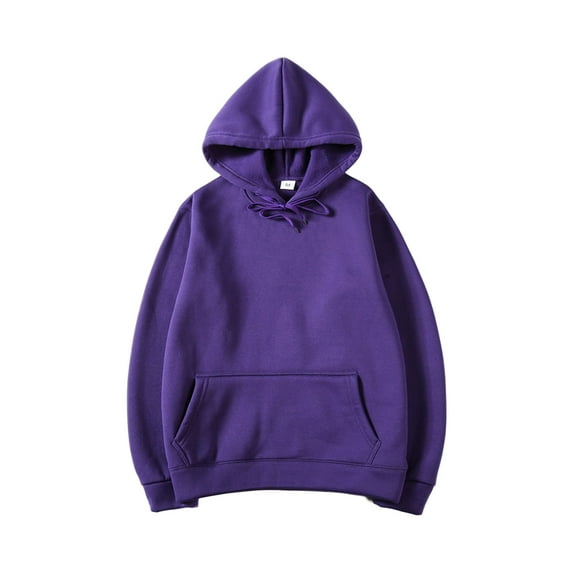 Yuemengxuan Unisex Solid Color Hooded Sweatshirt, Loose Fit Long Sleeve Pullover with Front Pocket