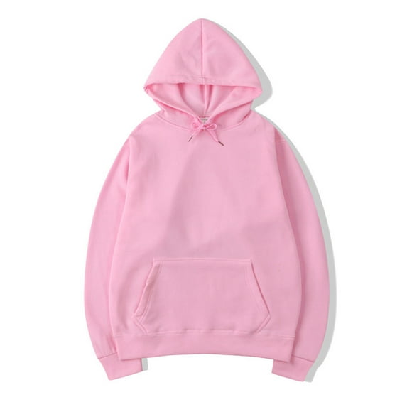 Yuemengxuan Unisex Solid Color Hooded Sweatshirt, Loose Fit Long Sleeve Pullover with Front Pocket