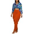 thumbnail image 1 of Yuemengxuan Women Bottom Skirt, High-Quality Solid Color High-Waist Semi-Dress with Tassels, 1 of 4