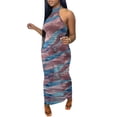 thumbnail image 1 of Yuemengxuan Women Charming Close-fitting Dress, Variegated Color Halter Neck One-piece, 1 of 6