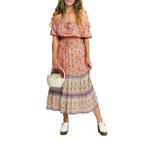 Yuemengxuan Women Fashion Charming High Waist Print Skirt Ladies Female Stylish Skirt