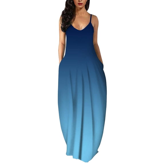 Yuemengxuan Women Fashionable Loose Style Slip Dress, U-shaped Collar Sleeveless One-piece