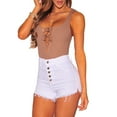 thumbnail image 1 of Yuemengxuan Women Short Pants ,High Waist Slim-Fit Summer Hot Pants Button Sexy Denim Shorts, 1 of 5