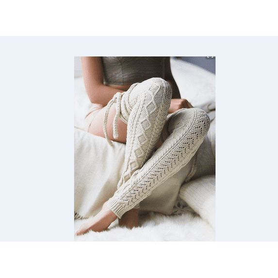 Yuemengxuan Women Stylish Knitting Over-Knee Wrap Calves Boots Autumn Winter Stockings
