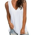 thumbnail image 1 of Yuemengxuan Women Stylish Tank, Sexy V-neck Loose Version Simple Casual Solid Color, 1 of 2