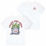 Yuengling 898325-medium Crack One Open Ice Bucket Front & Back Print T-Shirt - White - Medium