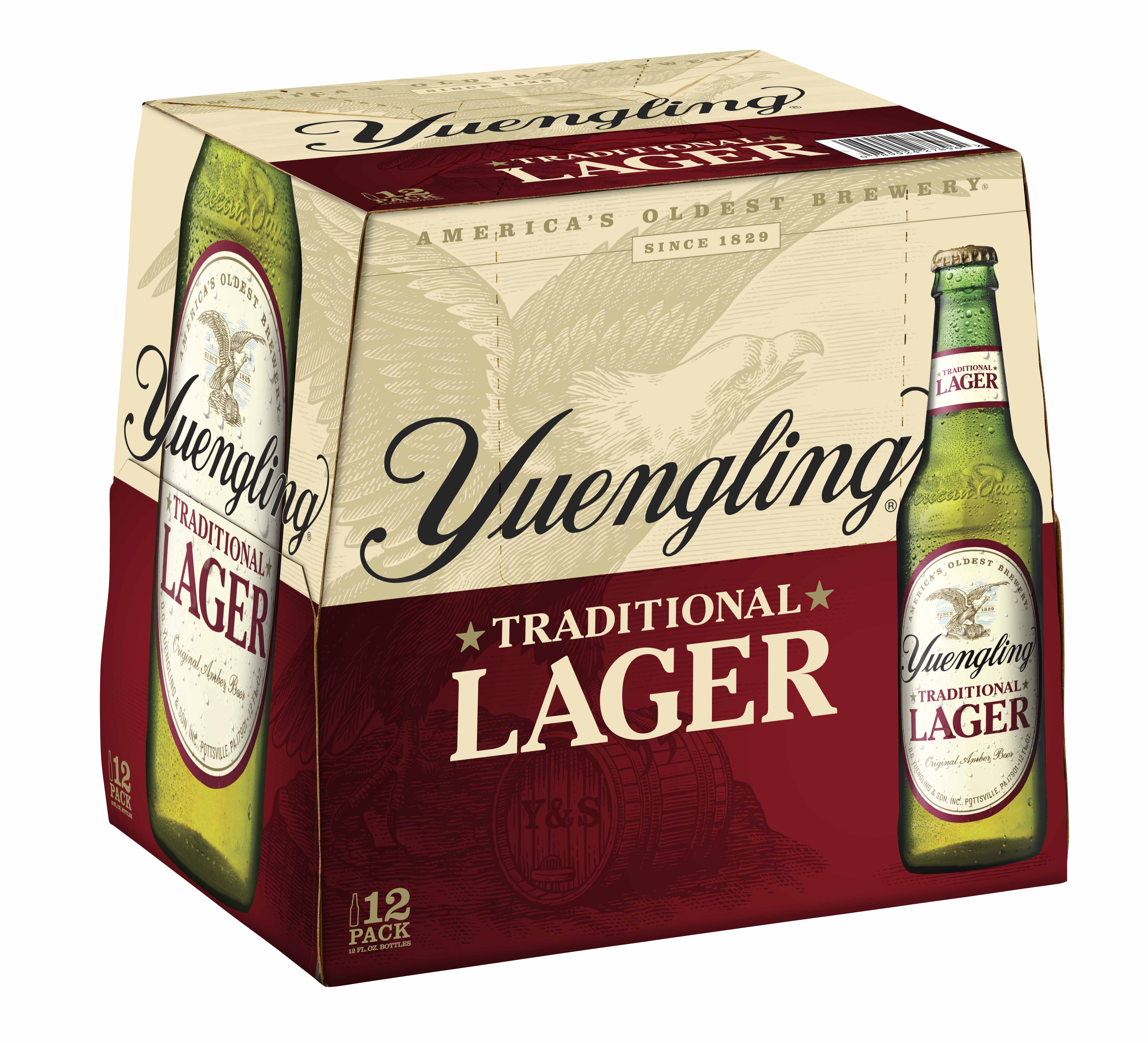 Yuengling Lager Beer, 12 Pack Beer, 12 fl oz Glass Bottles, 4.5% ABV, Domestic Lager