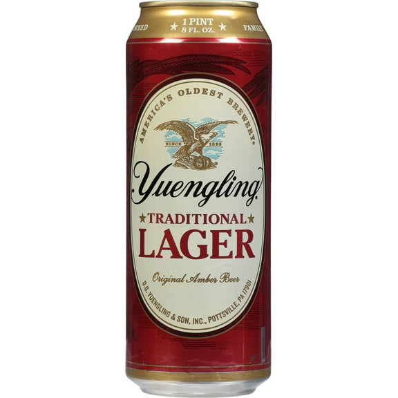Yuengling Lager Beer, 24 fl oz Aluminum Can, 4.5% ABV, Domestic Lager