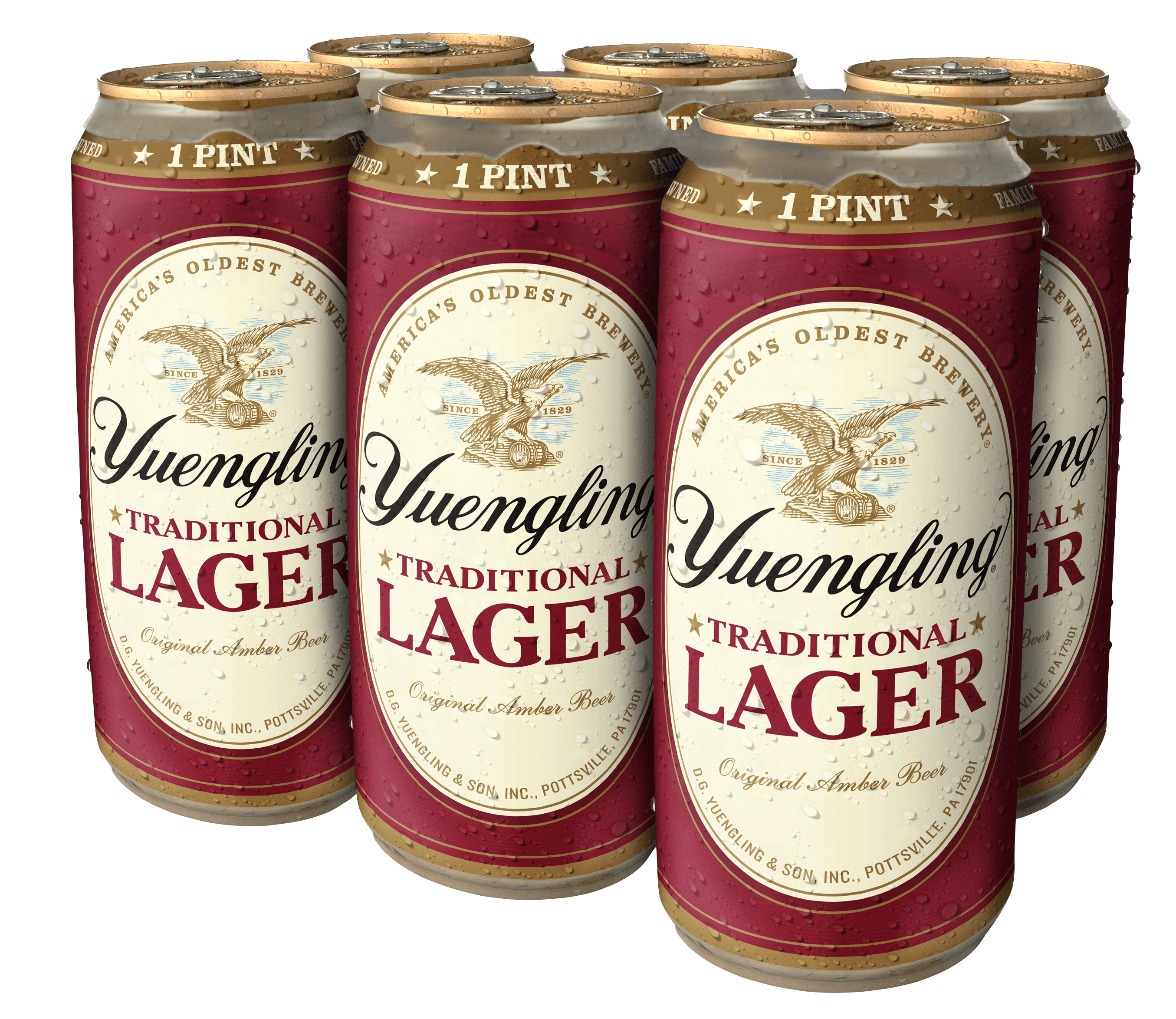 Yuengling Lager Beer, 6 Pack Beer, 16 fl oz Aluminum Cans, 4.5 ABV