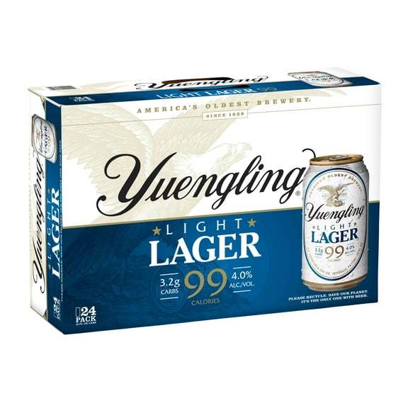 Yuengling Light Lager Beer, 24 Pack Beer, 12 fl oz Aluminum Cans, 4.0% ABV, Domestic Lager