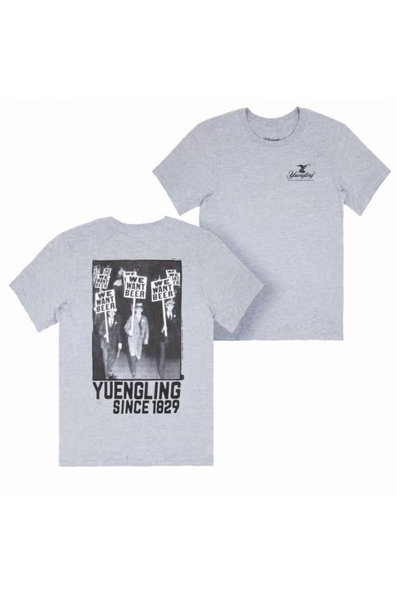 898311-xlarge We Want Beer Front & Back Print T-Shirt - Grey - Extra Large